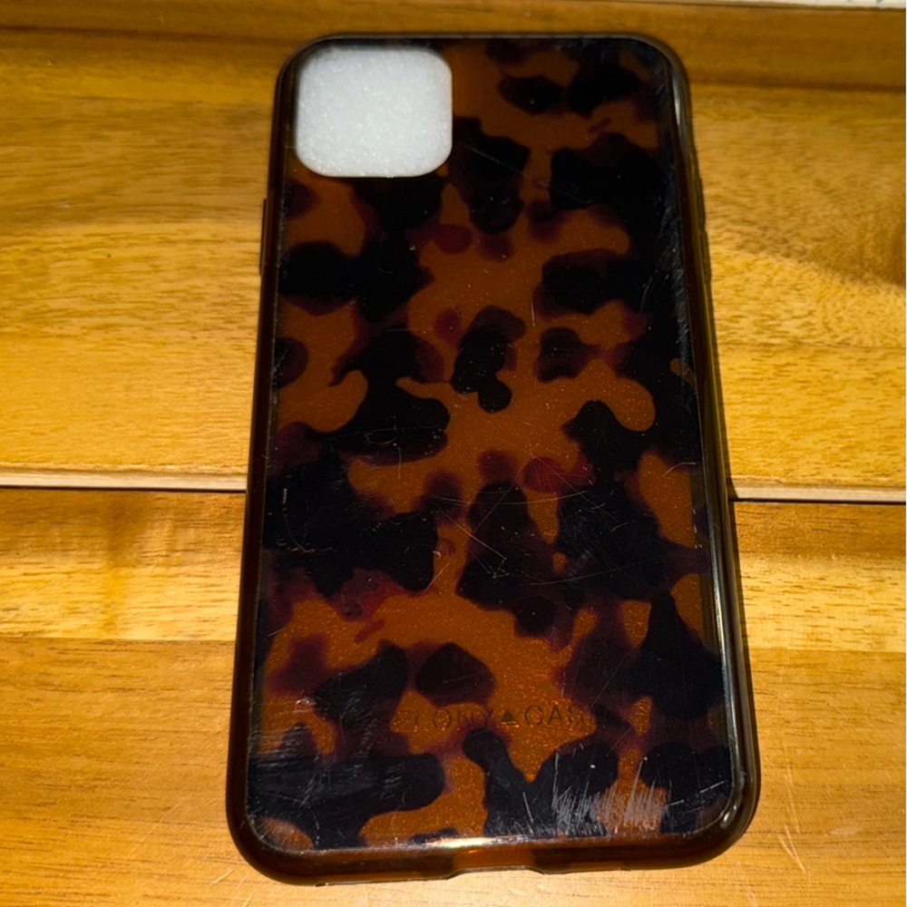 Leopard Print Brown and Black Phone Case with Camera Cutout
